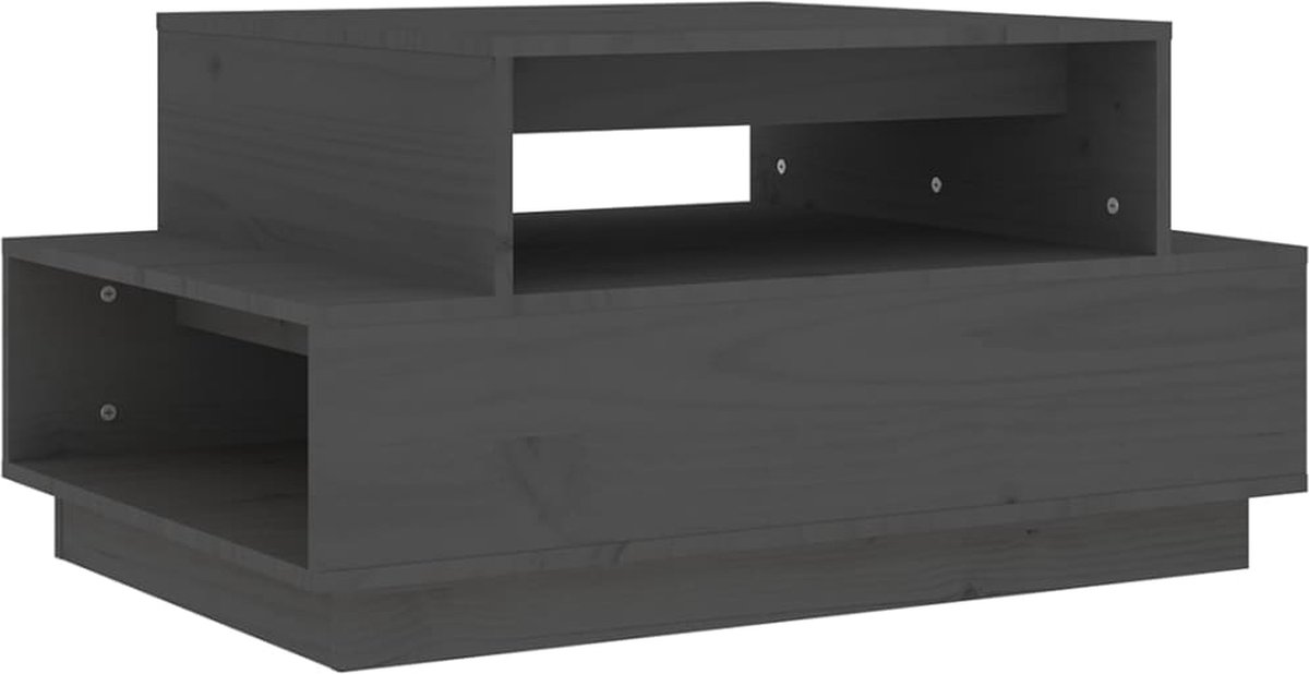 Vidaxl Salontafel 80x55x40,5 Cm Massief Grenenhout - Gris