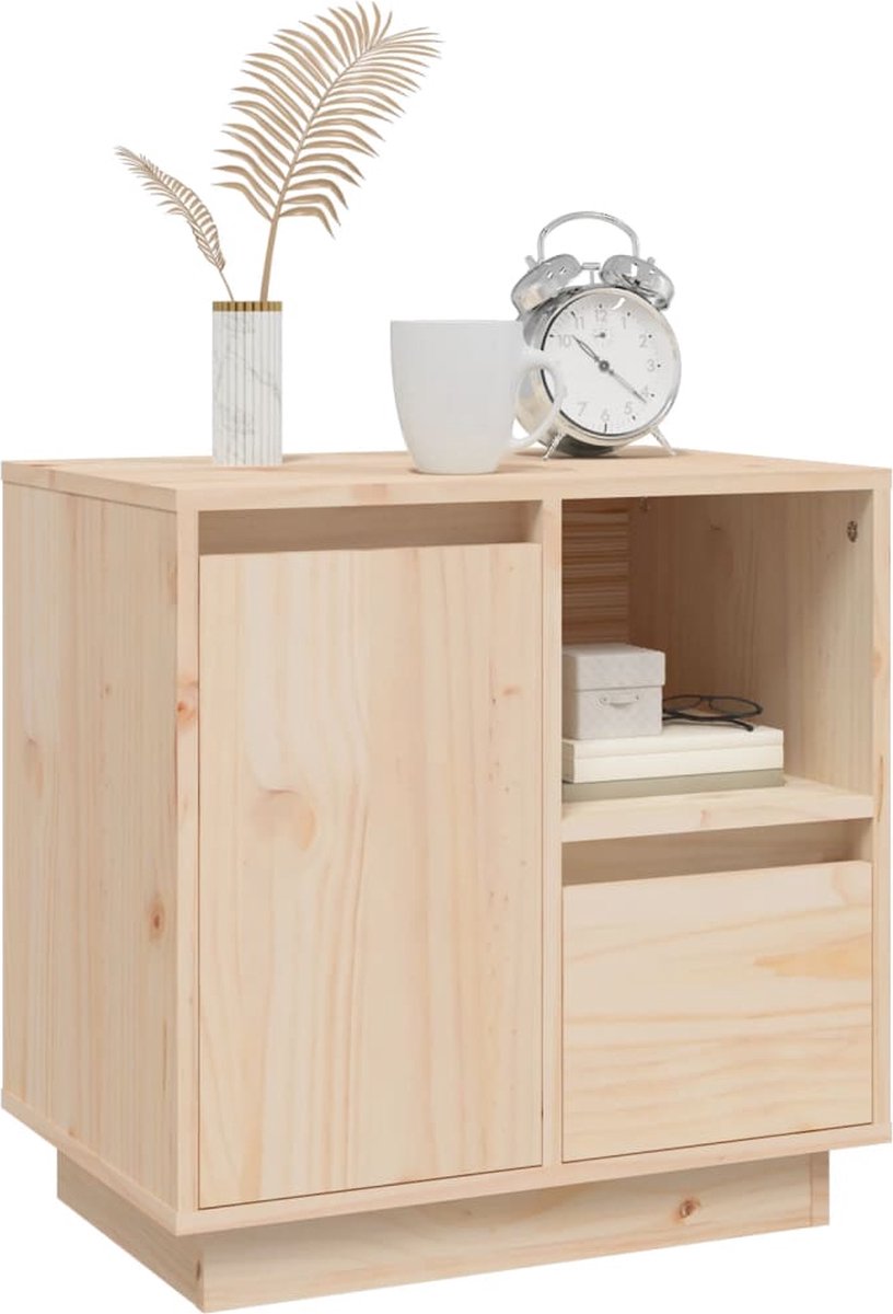 Vidaxl Nachtkastjes 2 St 50x34x50 Cm Massief Grenenhout - Bruin