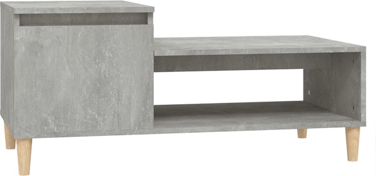 Vidaxl Salontafel 100x50x45 Cm Bewerkt Hout Beton - Grijs