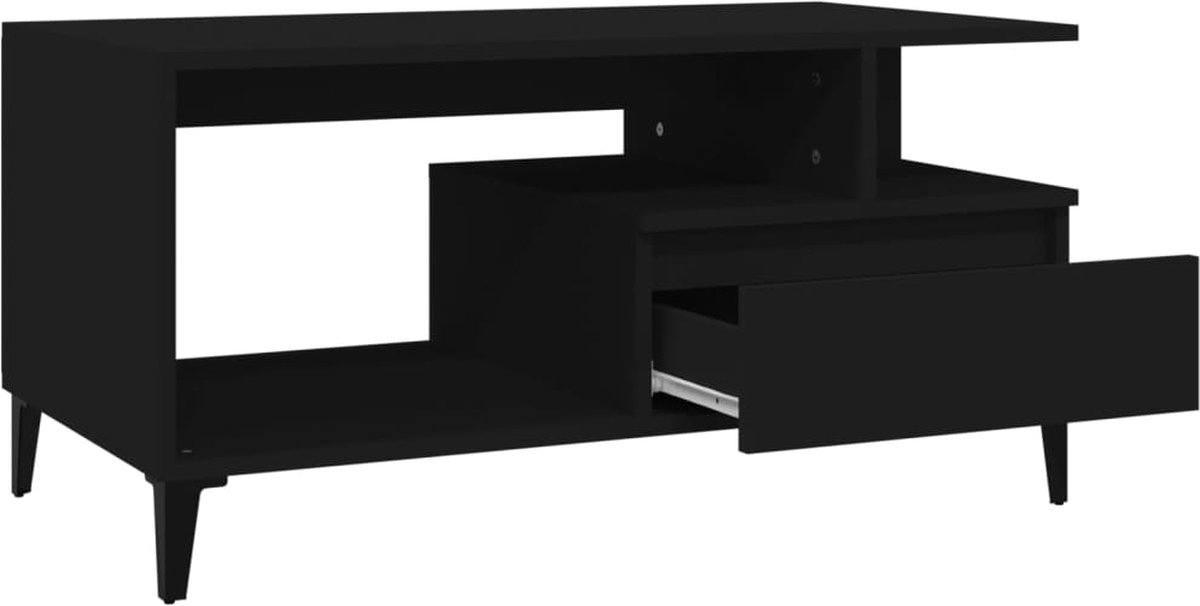 Vidaxl Salontafel 90x49x45 Cm Bewerkt Hout - Zwart