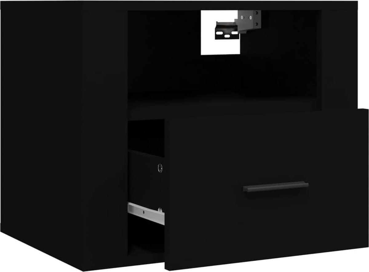 Vidaxl Nachtkastjes 2 St Wandgemonteerd 50x36x40 Cm - Zwart