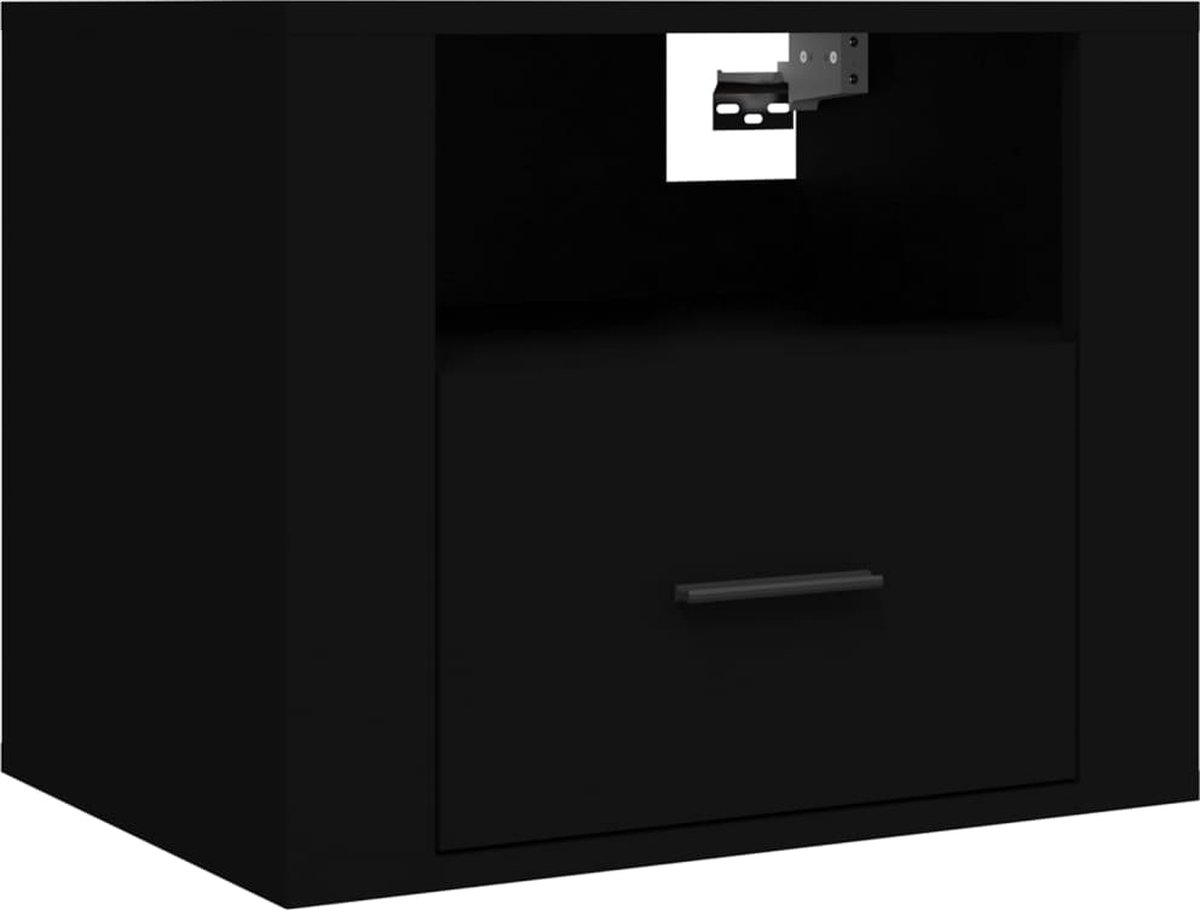 Vidaxl Nachtkastjes 2 St Wandgemonteerd 50x36x40 Cm - Zwart
