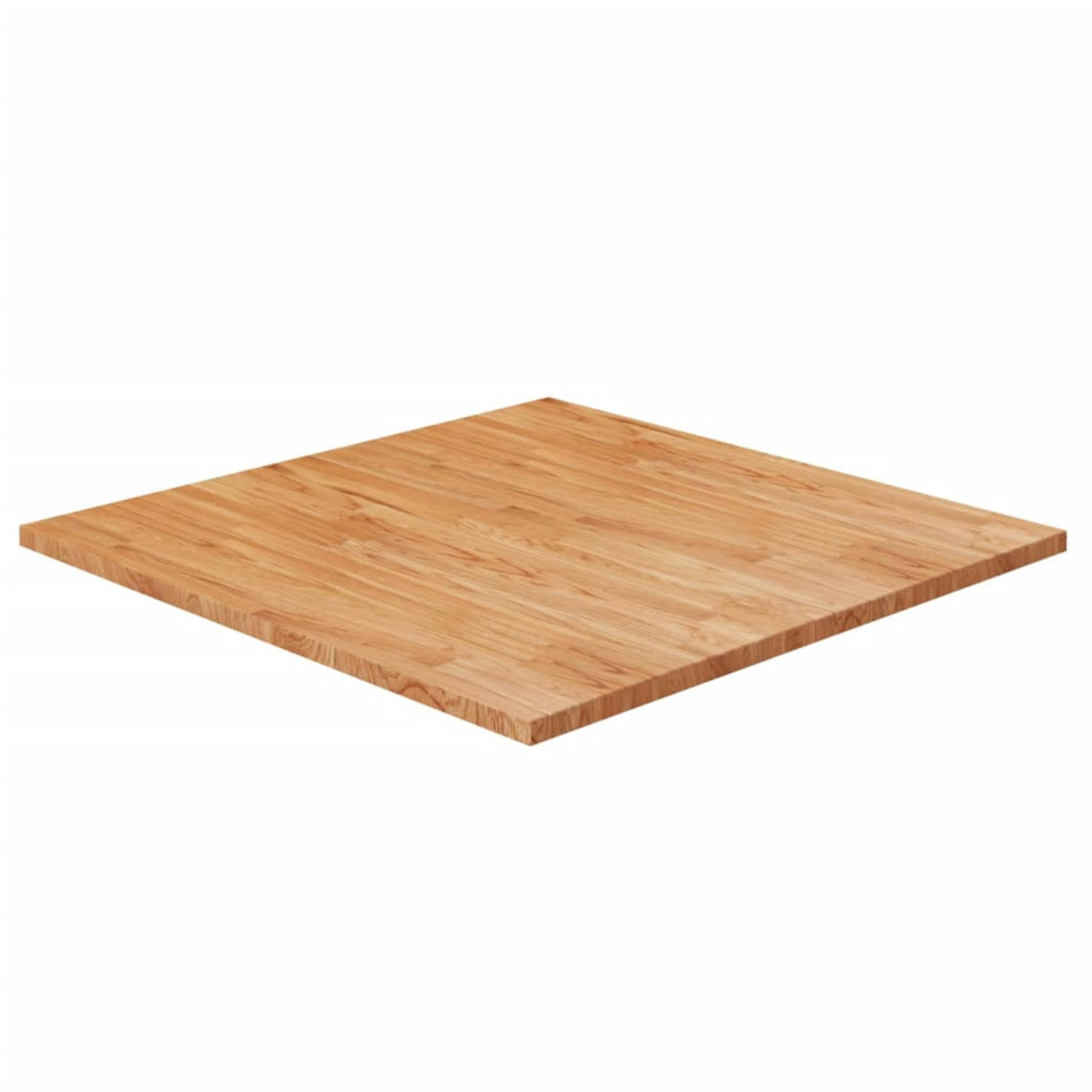 Vidaxl Tafelblad Vierkant 80x80x2,5cm Massief Eiken Licht - Marrón