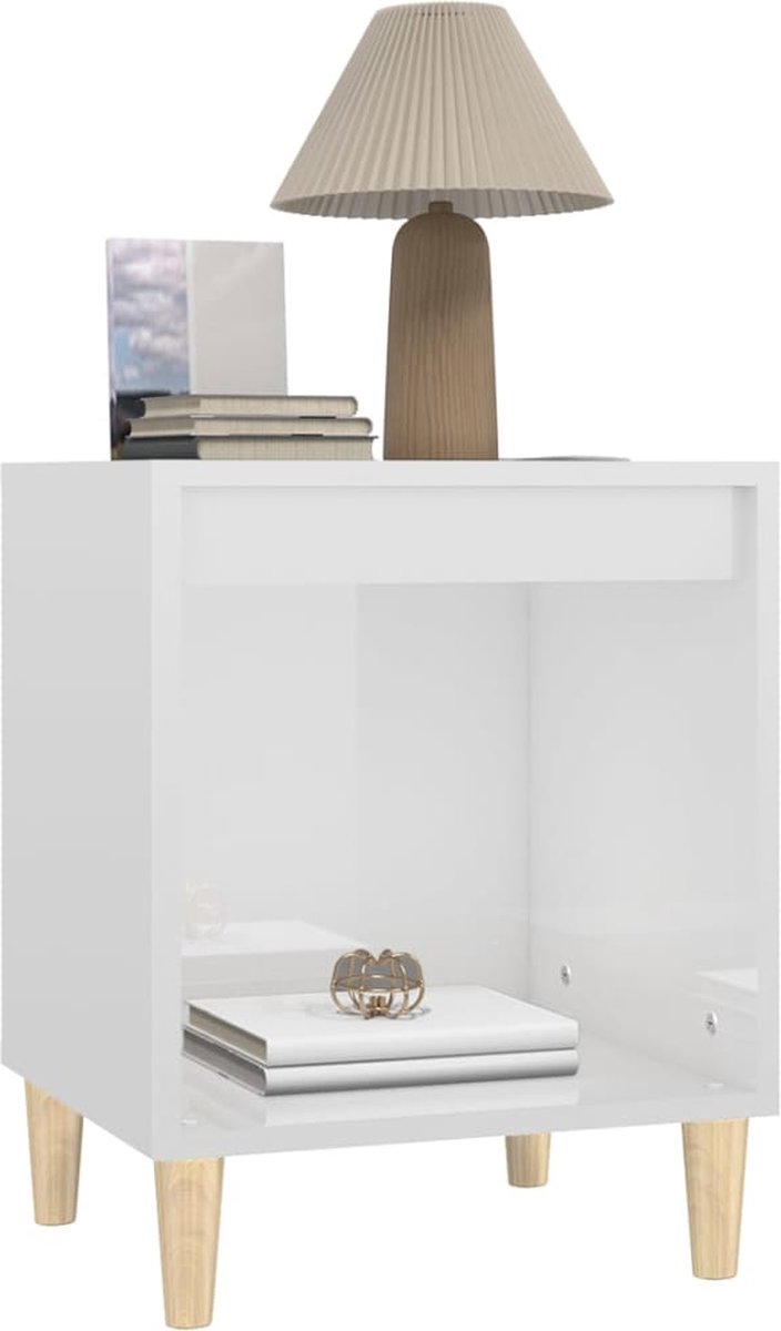 Vidaxl Nachtkastjes 2 St 40x35x50 Cm Hoogglans Wit