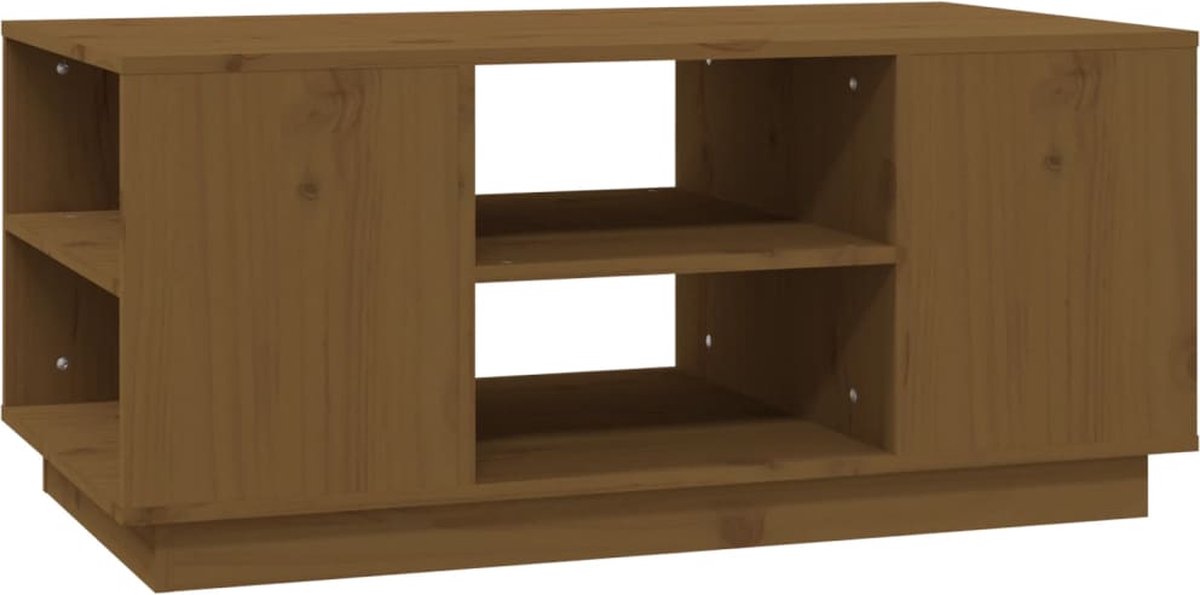 Vidaxl Salontafel 90x49x40,5 Cm Massief Grenenhout Honing - Marrón