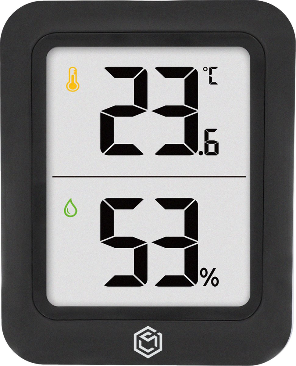 Ease Electronicz Hygrometer Min/max - Luchtvochtigheidsmeter - Thermometer Voor Binnen - Zwart