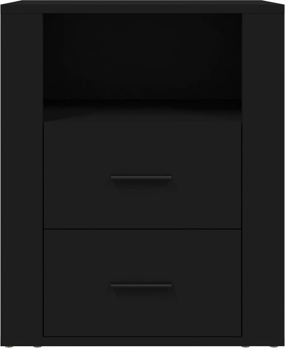 Vidaxl Nachtkastje 50x36x60 Cm Bewerkt Hout - Zwart
