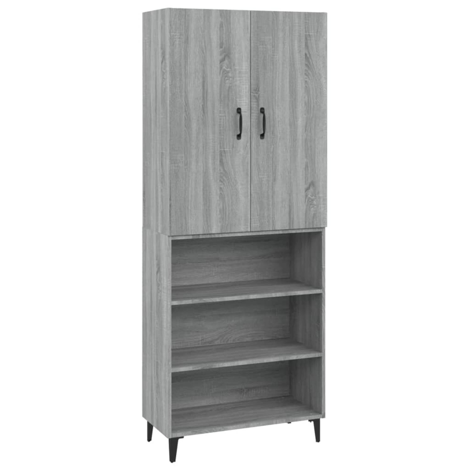 Vidaxl Hoge Kast69,5x32,5x180cm Bewerkt Hout Sonoma Eikenkleurig - Grijs