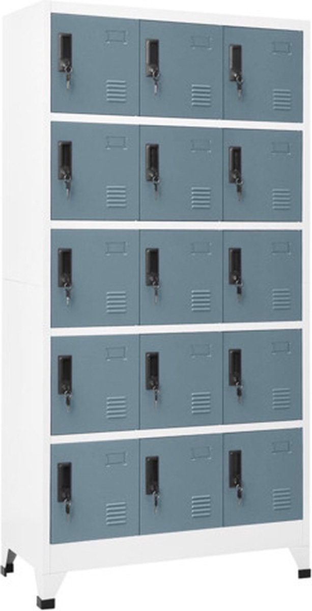 Vidaxl Lockerkast 90x40x180 Cm Staal Licht En Donker - Grijs