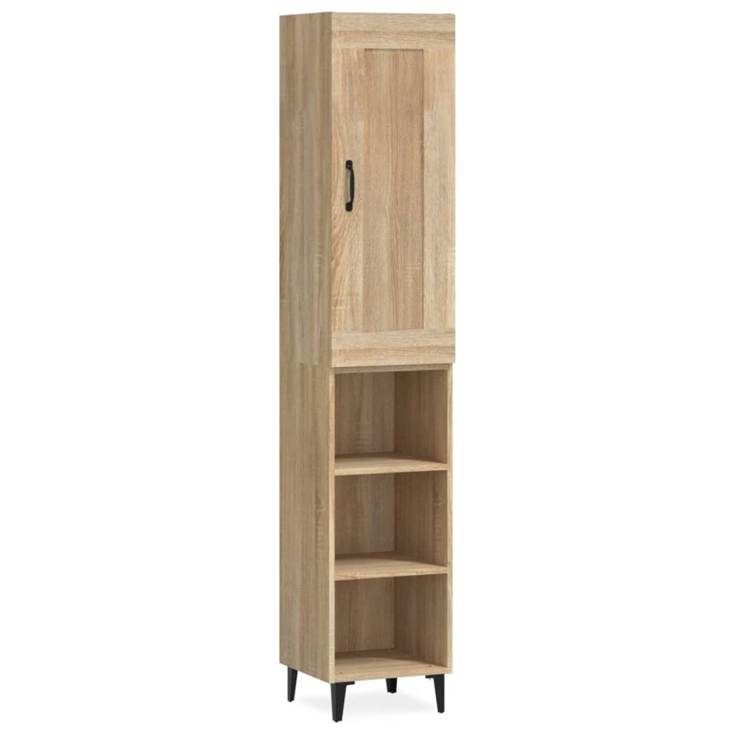 Vidaxl Hoge Kast 35x34x180 Cm Bewerkt Hout Sonoma Eikenkleurig - Bruin