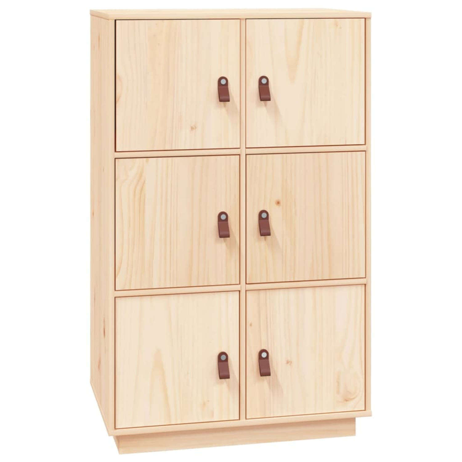 Vidaxl Hoge Kast 67x40x108,5 Cm Massief Grenenhout - Marrón