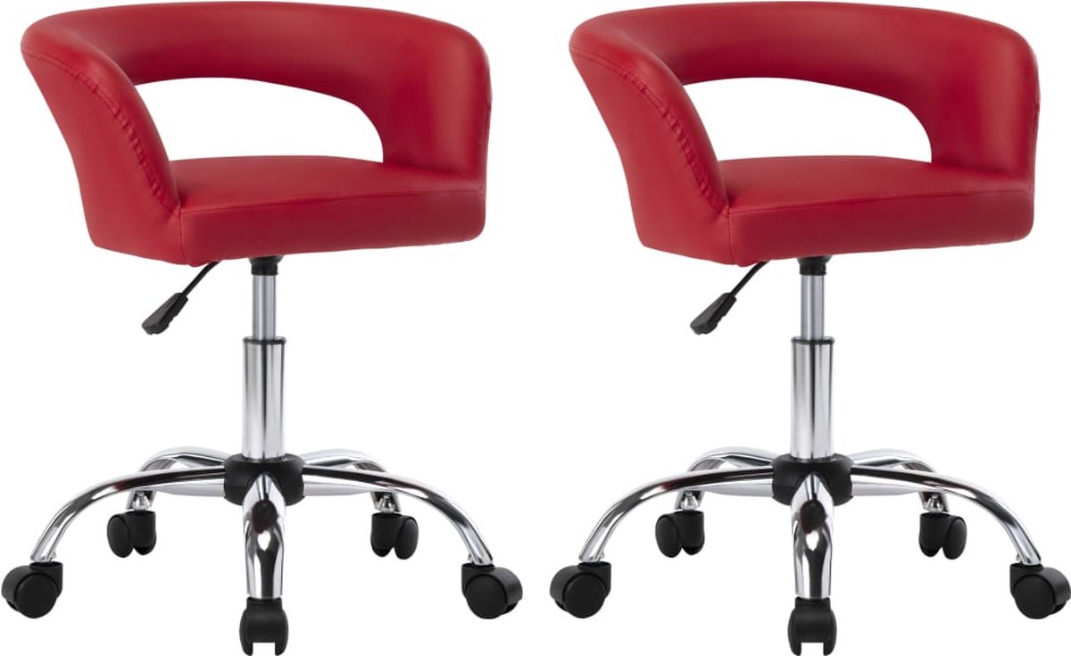 Vidaxl Eetkamerstoelen 2 St Kunstleer Wijn - Rood