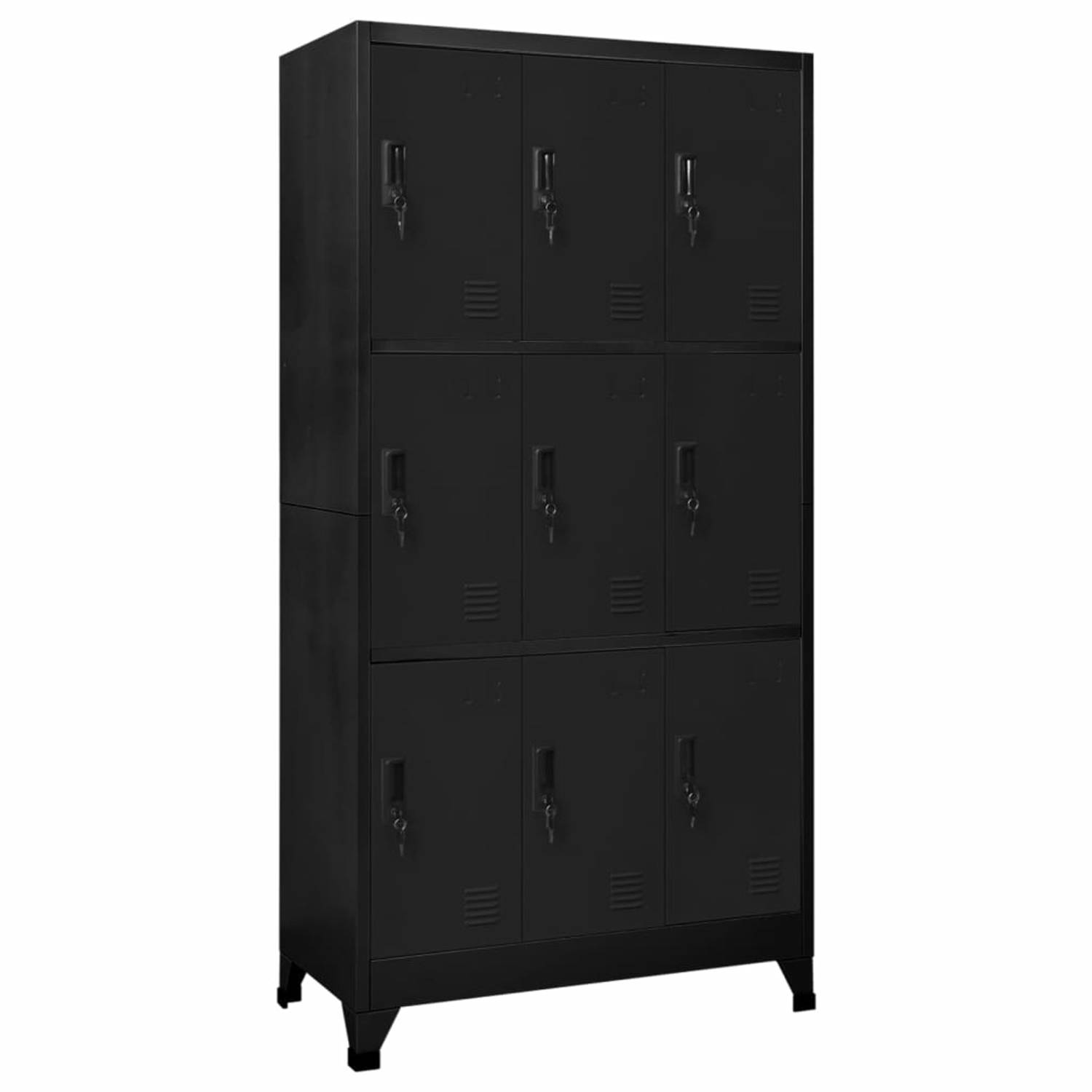 Vidaxl Lockerkast 90x45x180 Cm Staal - Zwart