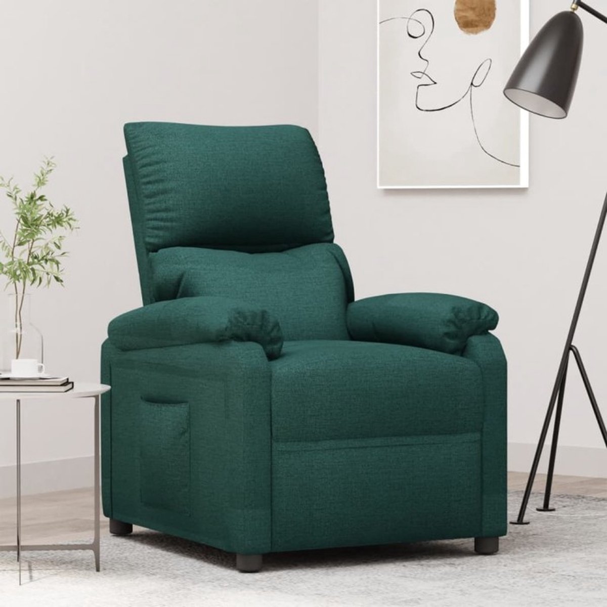 Vidaxl Fauteuil Verstelbaar Stof Donker - Groen
