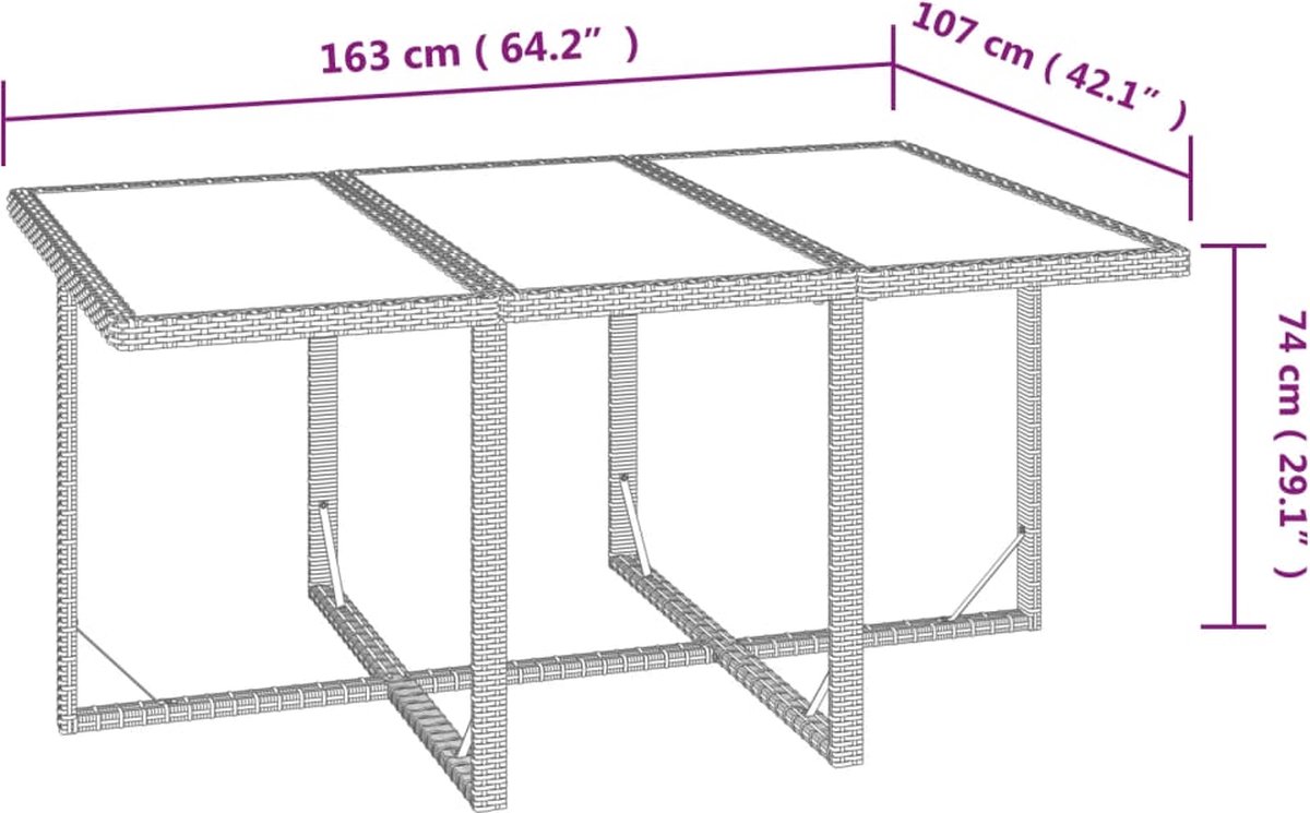 Vidaxl 7-delige Tuinset Met Kussens Poly Rattan - Beige