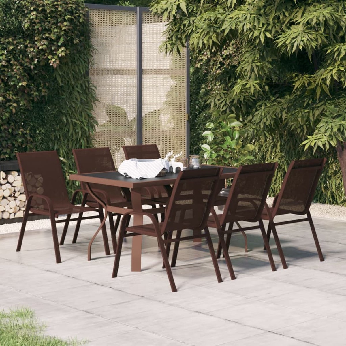 Vidaxl 7-delige Tuinset En Zwart - Bruin