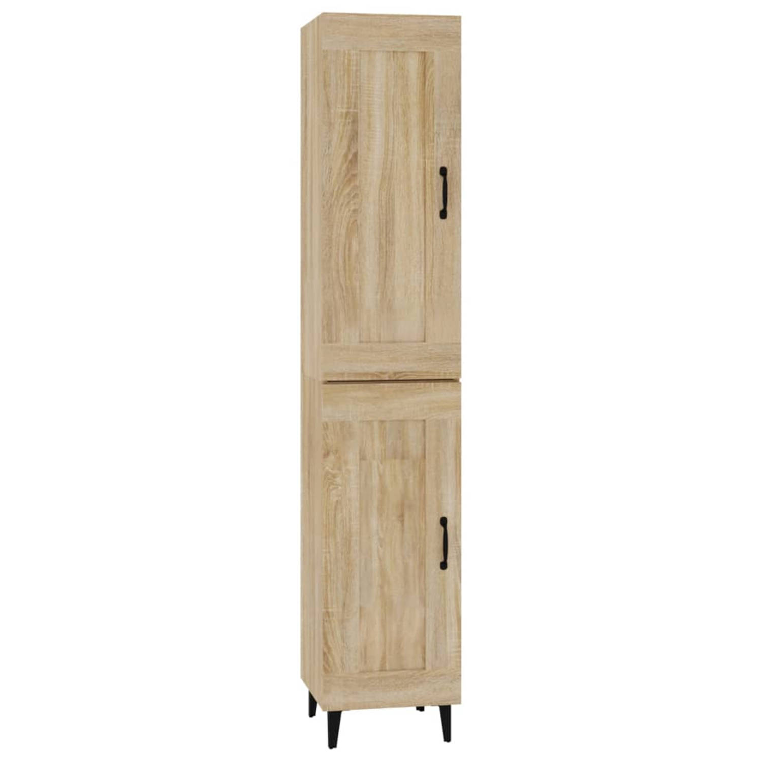 Vidaxl Hoge Kast 35x34x180 Cm Bewerkt Hout Sonoma Eikenkleurig - Bruin