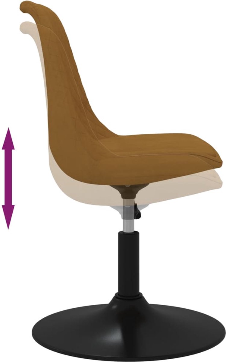 Vidaxl Eetkamerstoelen Draaibaar 2 St Fluweel - Bruin