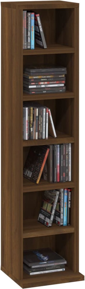 Vidaxl Cd-kast 21x20x88 Cm Bewerkt Houteikenkleurig - Bruin