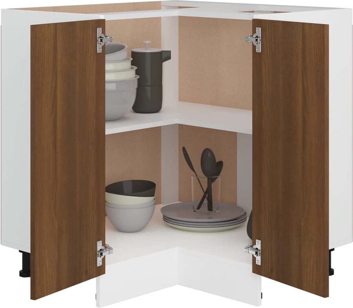 Vidaxl Keukenkastje 75,5x75,5x80,5 Cm Bewerkt Houteikenkleurig - Bruin