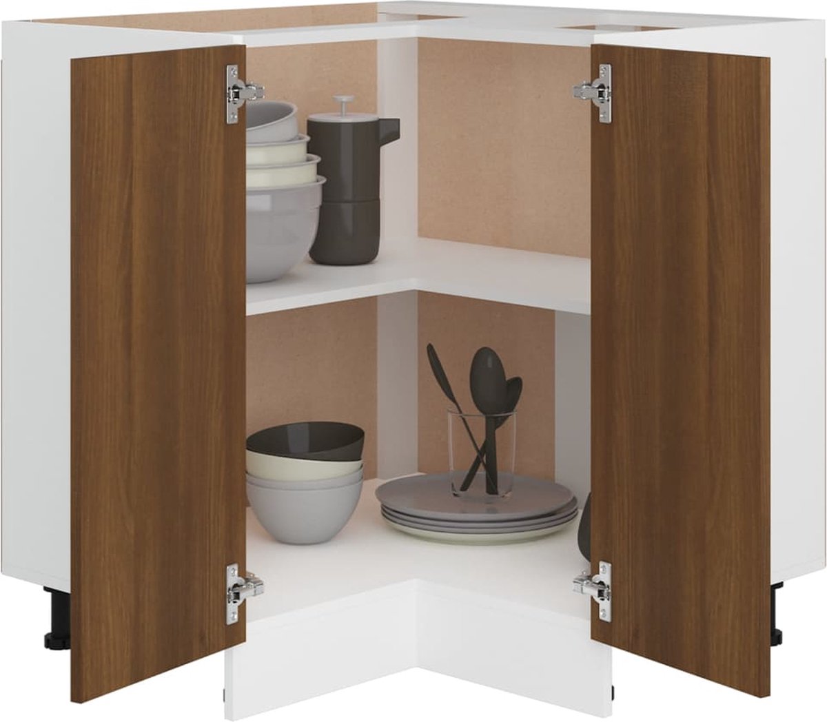 Vidaxl Keukenkastje 75,5x75,5x80,5 Cm Bewerkt Houteikenkleurig - Bruin