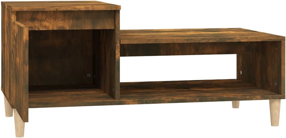 Vidaxl Salontafel 100x50x45 Cm Bewerkt Hout Gerookt Eikenkleurig - Bruin