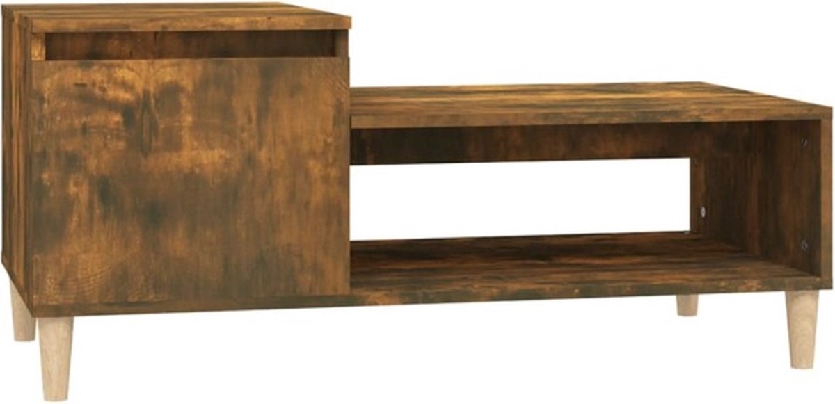 Vidaxl Salontafel 100x50x45 Cm Bewerkt Hout Gerookt Eikenkleurig - Bruin