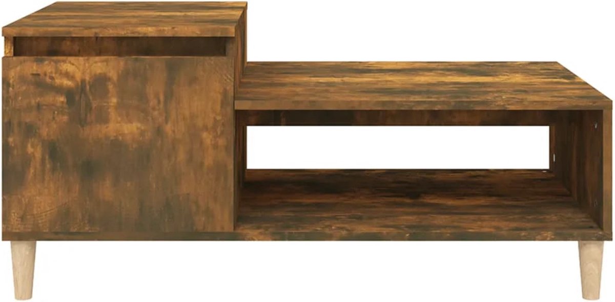 Vidaxl Salontafel 100x50x45 Cm Bewerkt Hout Gerookt Eikenkleurig - Bruin