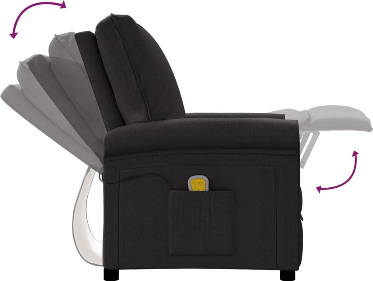 Vidaxl Massagestoel Verstelbaar Stof - Zwart