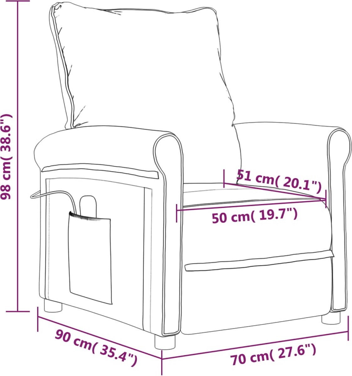 Vidaxl Massagestoel Verstelbaar Stof - Zwart
