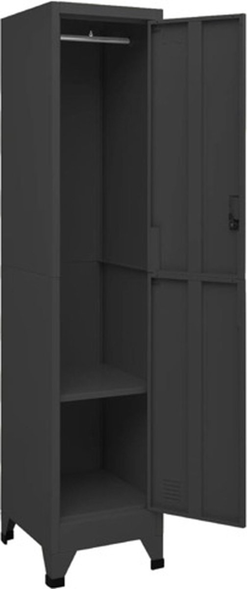 Vidaxl Lockerkast 38x45x180 Cm Staal Antracietkleurig