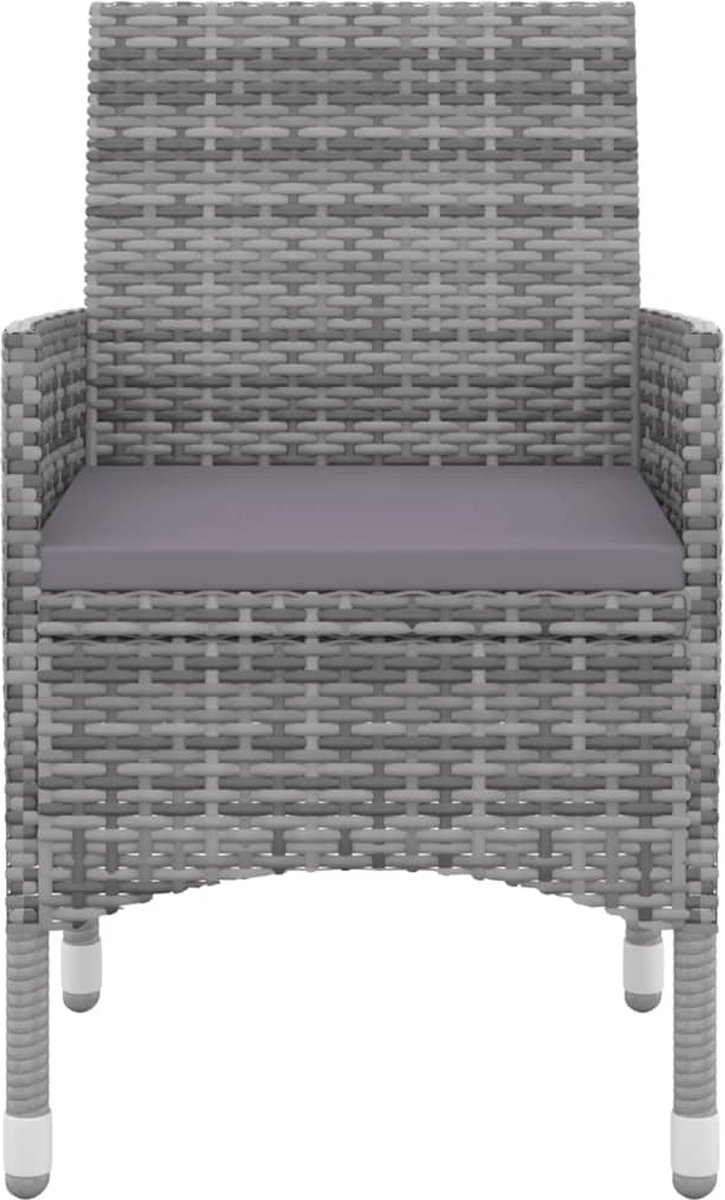 Vidaxl 5-delige Tuinset Met Kussens Poly Rattan En Glas - Grijs