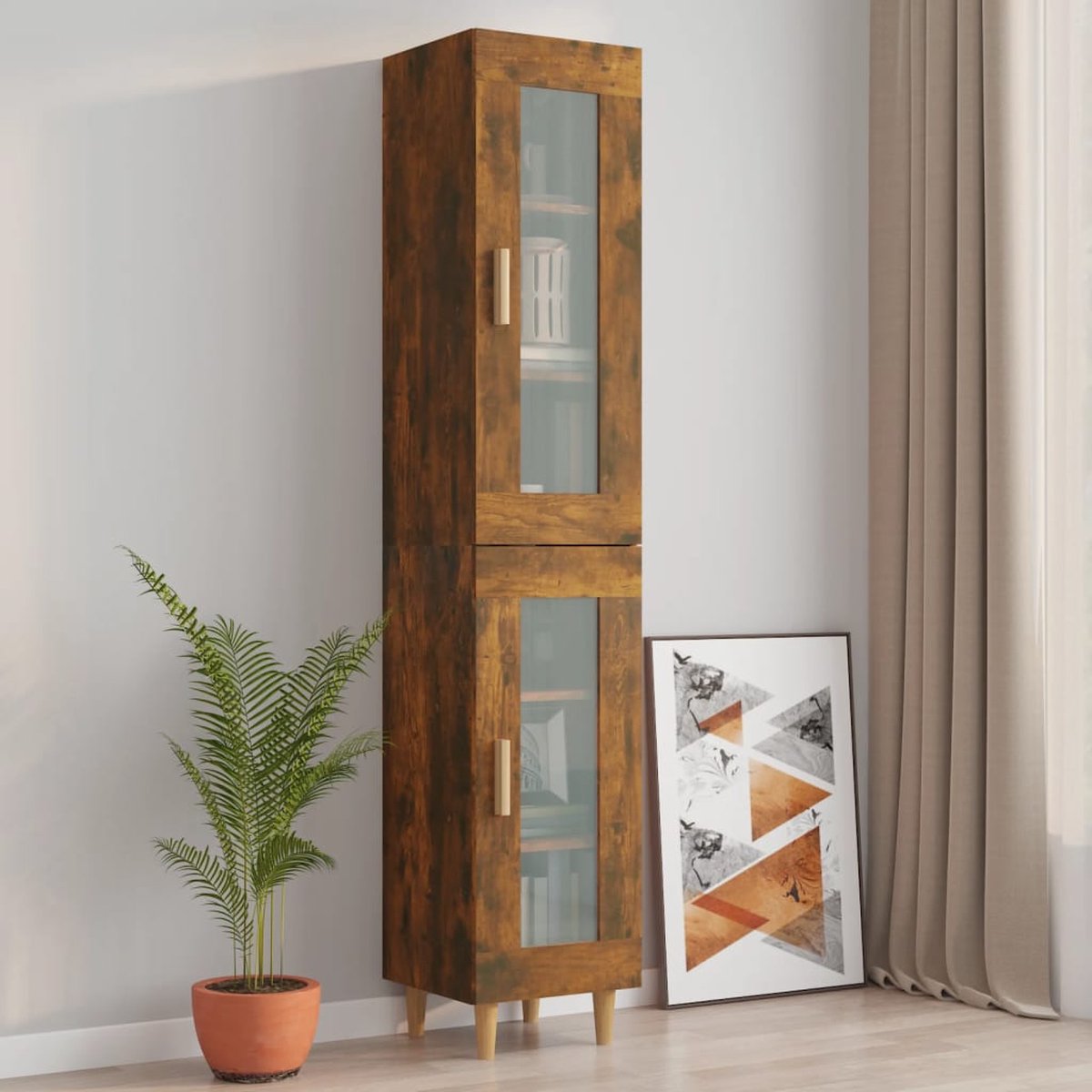 Vidaxl Hangkast 34,5x34x90 Cm Gerookt Eikenkleurig - Bruin