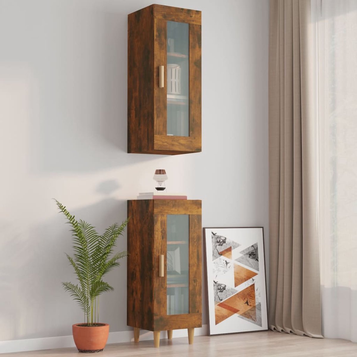 Vidaxl Hangkast 34,5x34x90 Cm Gerookt Eikenkleurig - Bruin