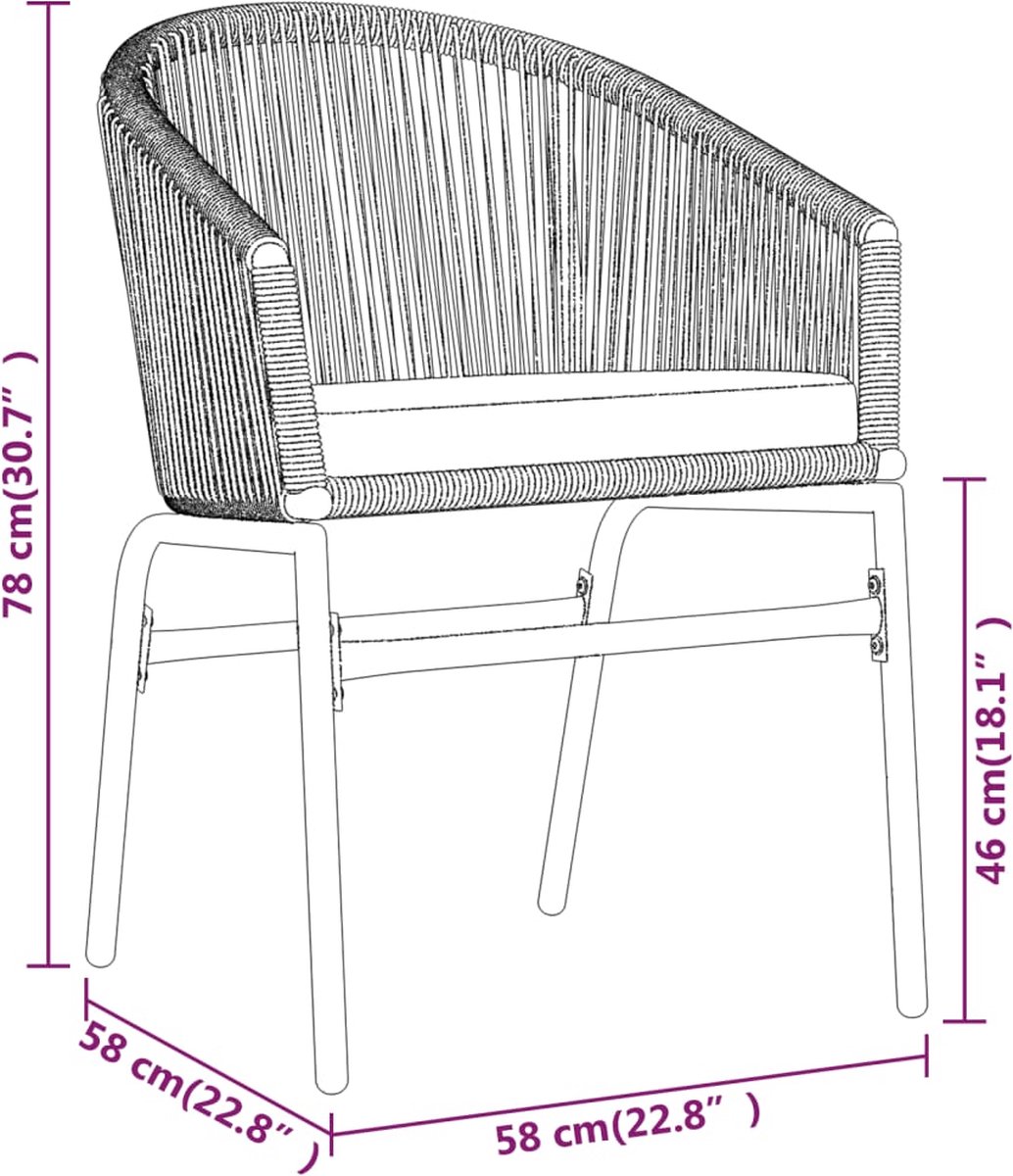 Vidaxl 5-delige Tuinset Antracietkleurig - Grijs