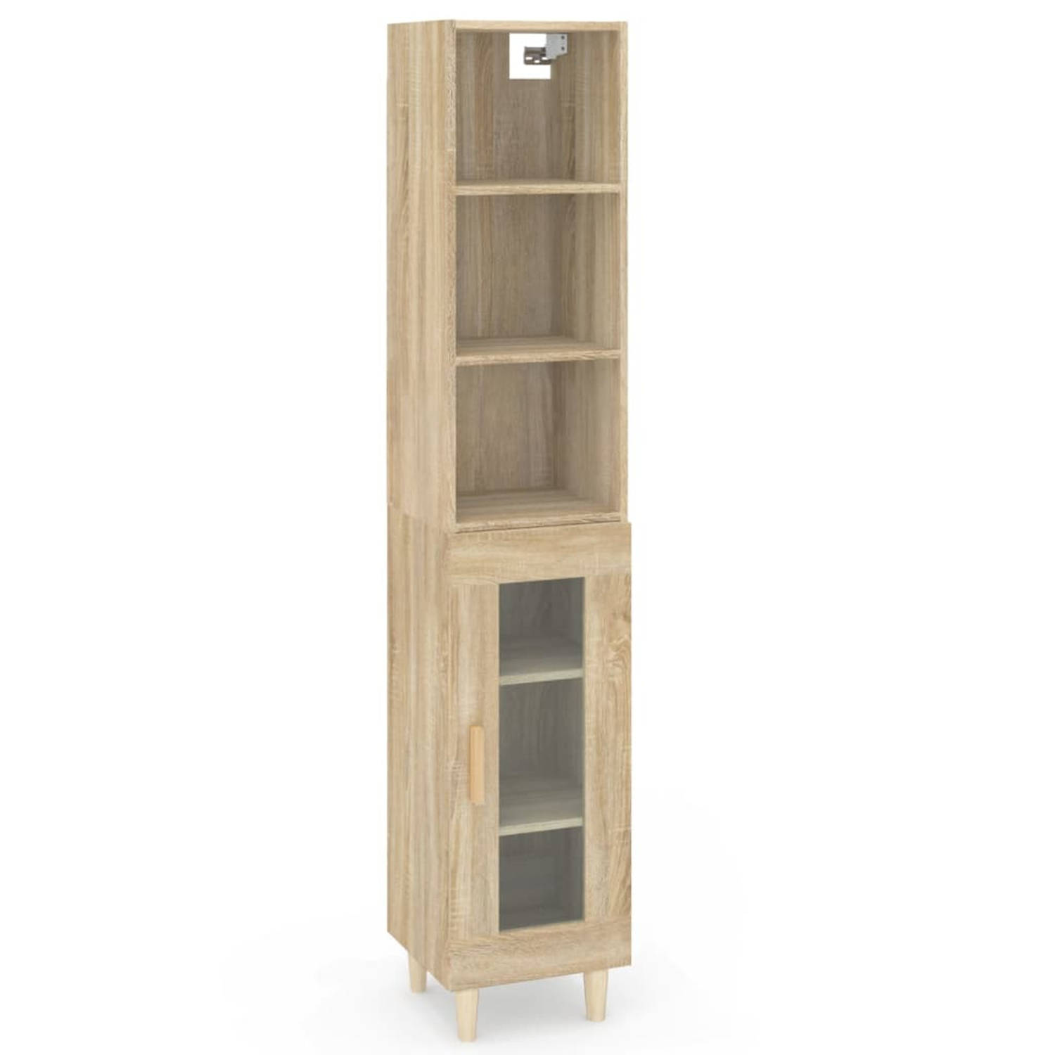 Vidaxl Hoge Kast 34,5x34x180 Cm Bewerkt Hout Sonoma Eikenkleurig - Beige