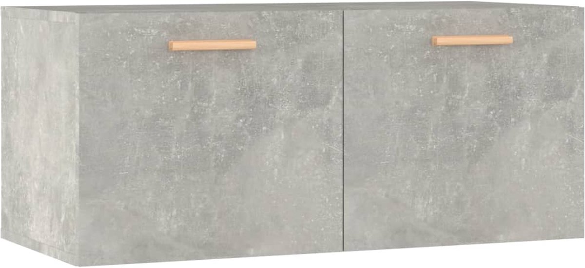 Vidaxl Wandkast 80x35x36,5 Cm Bewerkt Hout Beton - Grijs