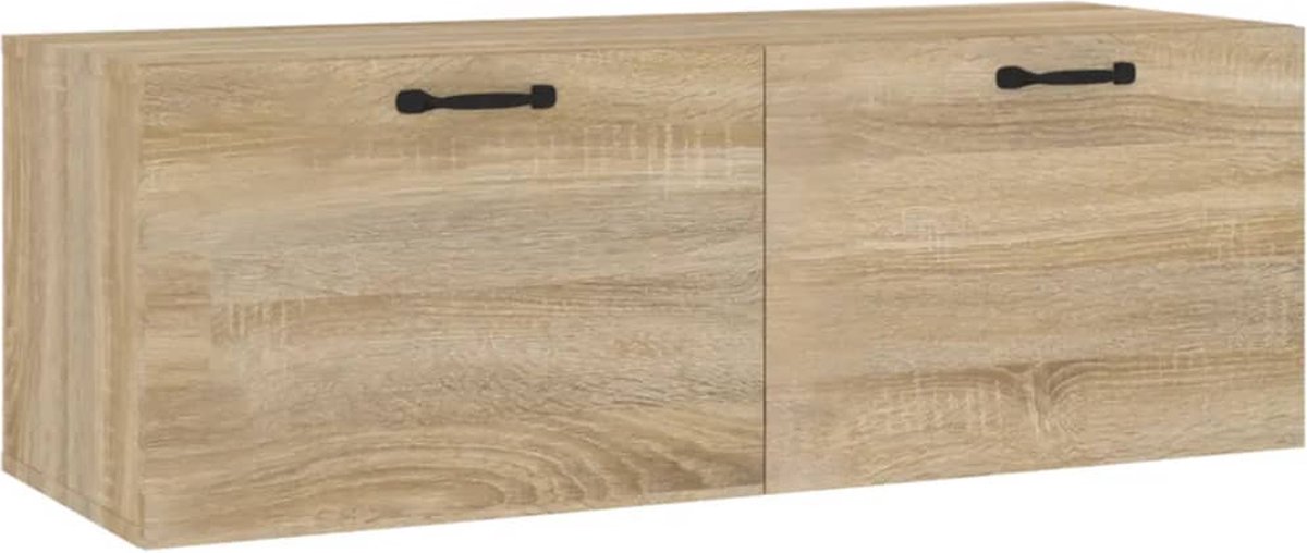 Vidaxl Wandkast 100x36,5x35 Cm Bewerkt Hout Sonoma Eikenkleurig - Bruin