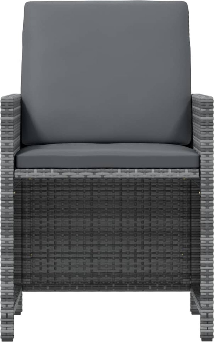 Vidaxl 17-delige Tuinset Met Kussens Poly Rattan - Grijs