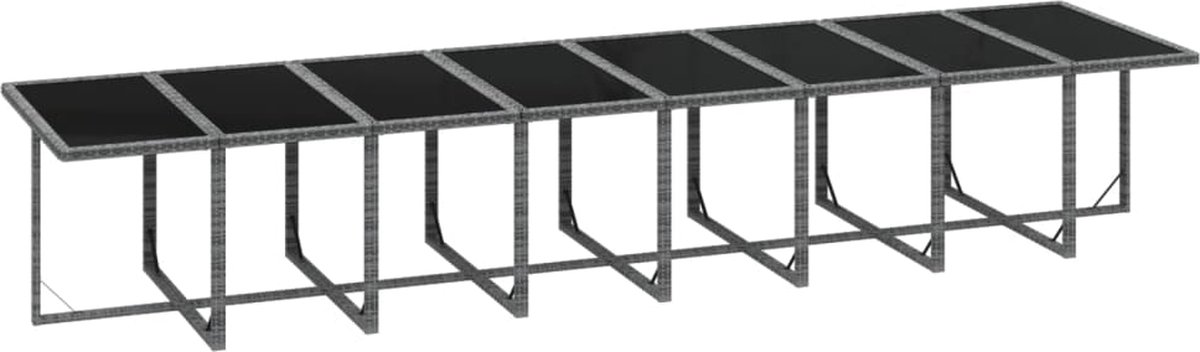 Vidaxl 17-delige Tuinset Met Kussens Poly Rattan - Grijs