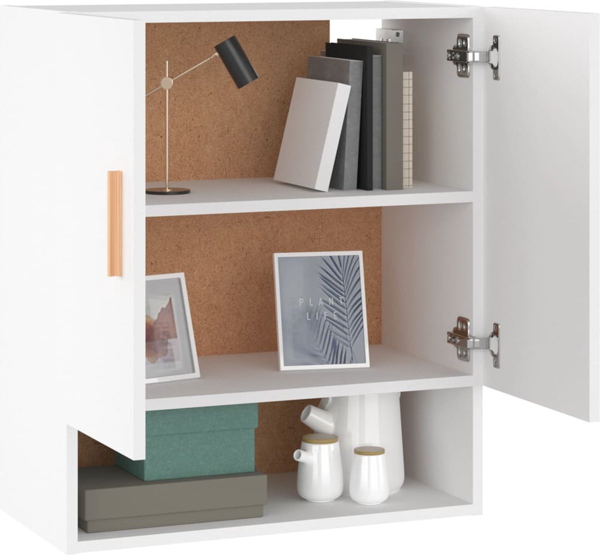 Vidaxl Wandkast 60x31x70 Cm Bewerkt Hout Wit
