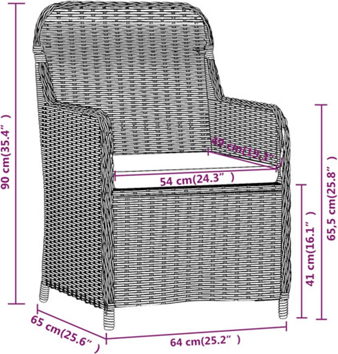 Vidaxl 7-delige Tuinset Met Kussens - Bruin