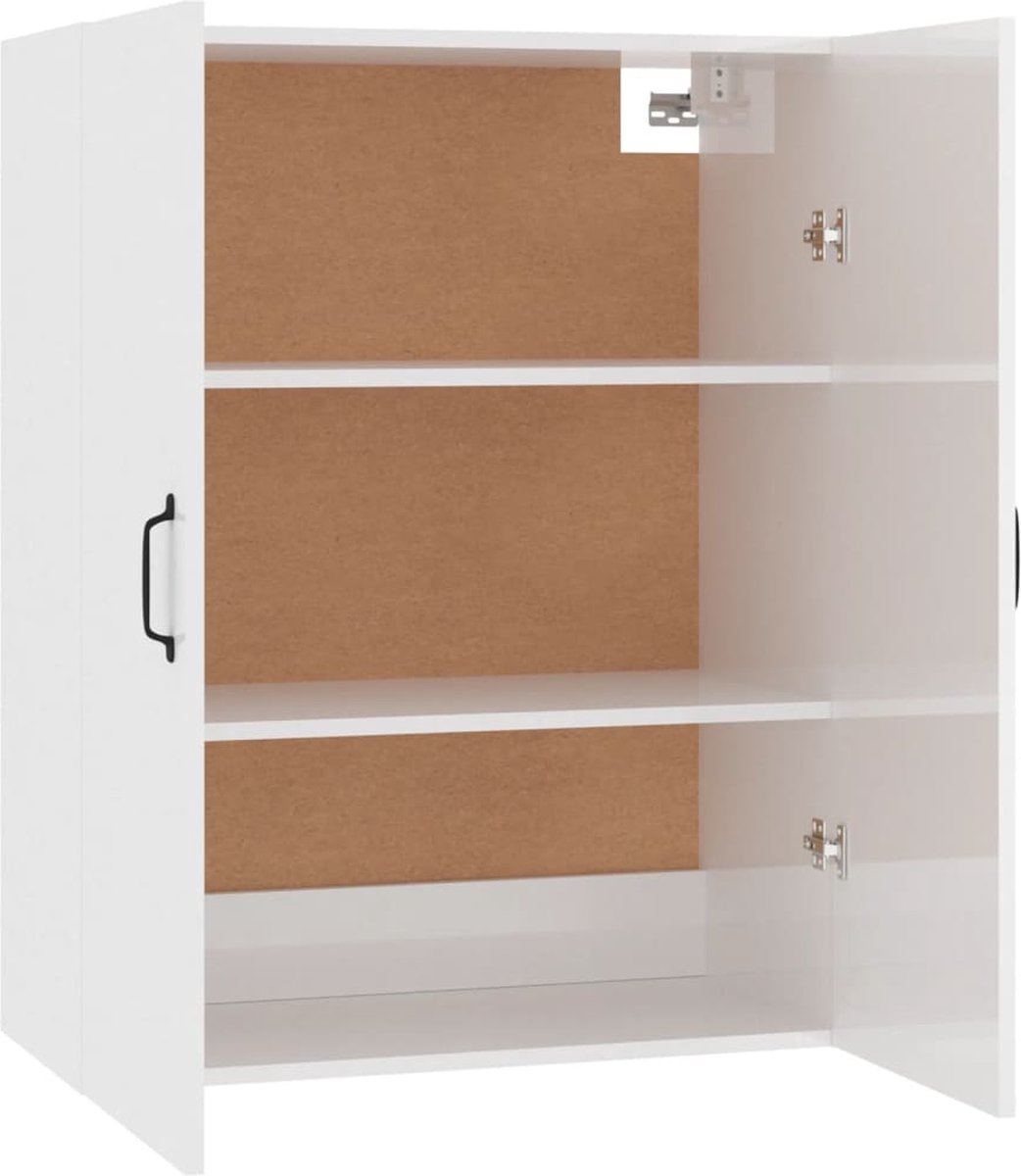 Vidaxl Hangkast 69,5x34x90 Cm Bewerkt Hout Hoogglans Wit