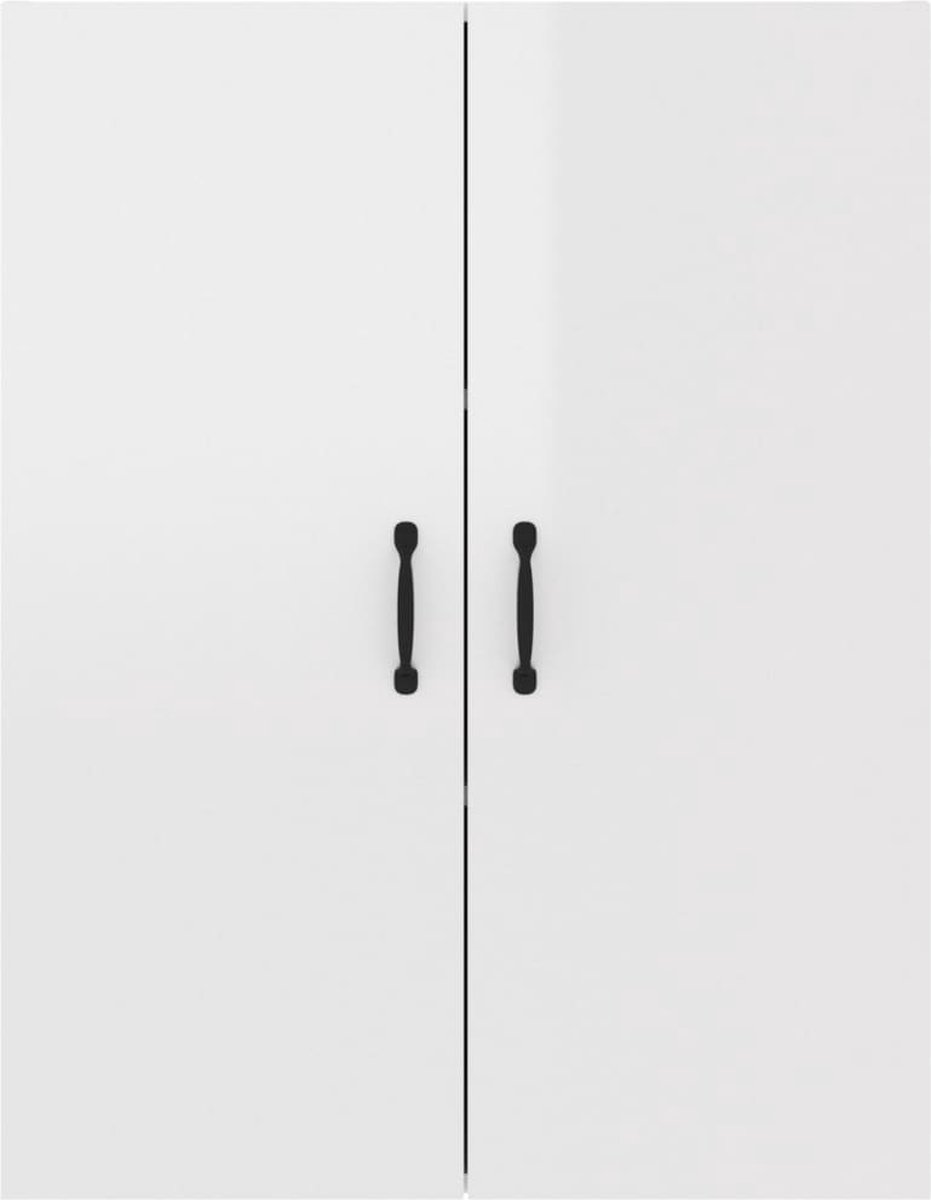 Vidaxl Hangkast 69,5x34x90 Cm Bewerkt Hout Hoogglans Wit