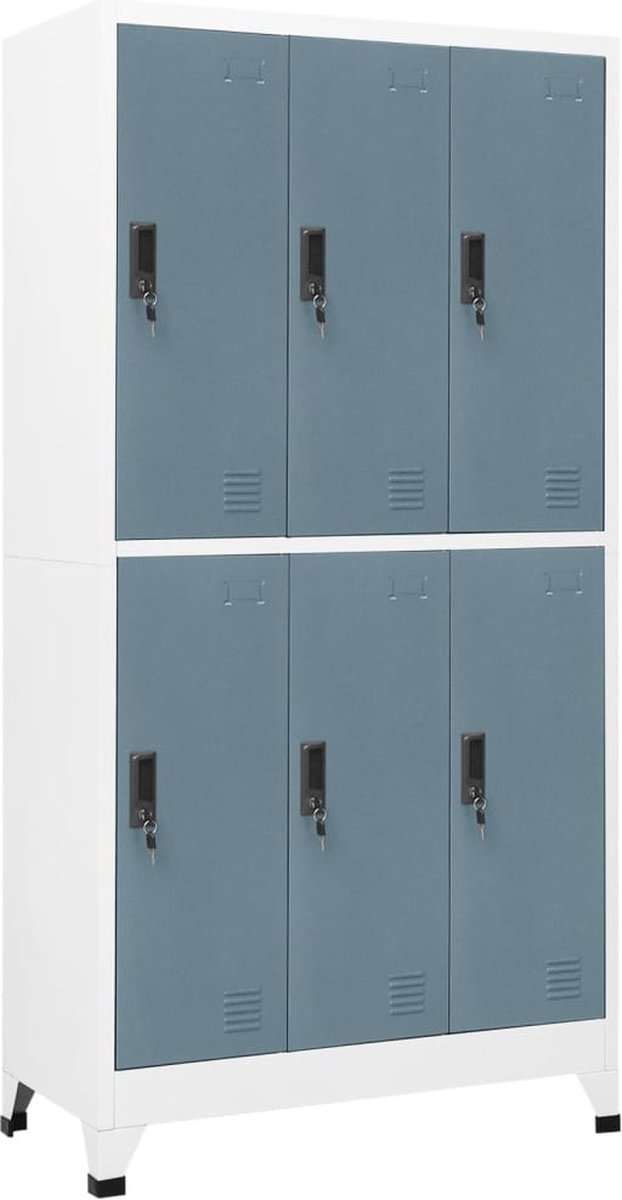 Vidaxl Lockerkast 90x45x180 Cm Staal Licht En Donker - Grijs