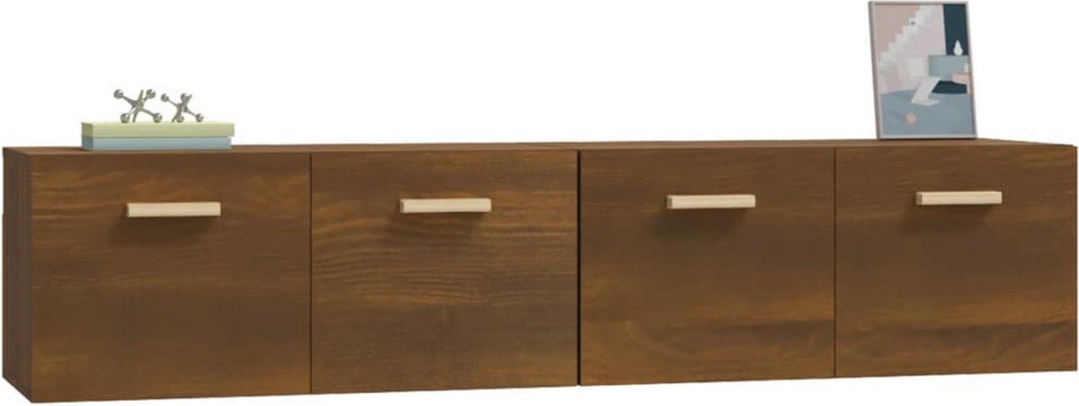 Vidaxl Wandkasten 2 St 80x35x36,5 Cm Bewerkt Houteikenkleurig - Bruin