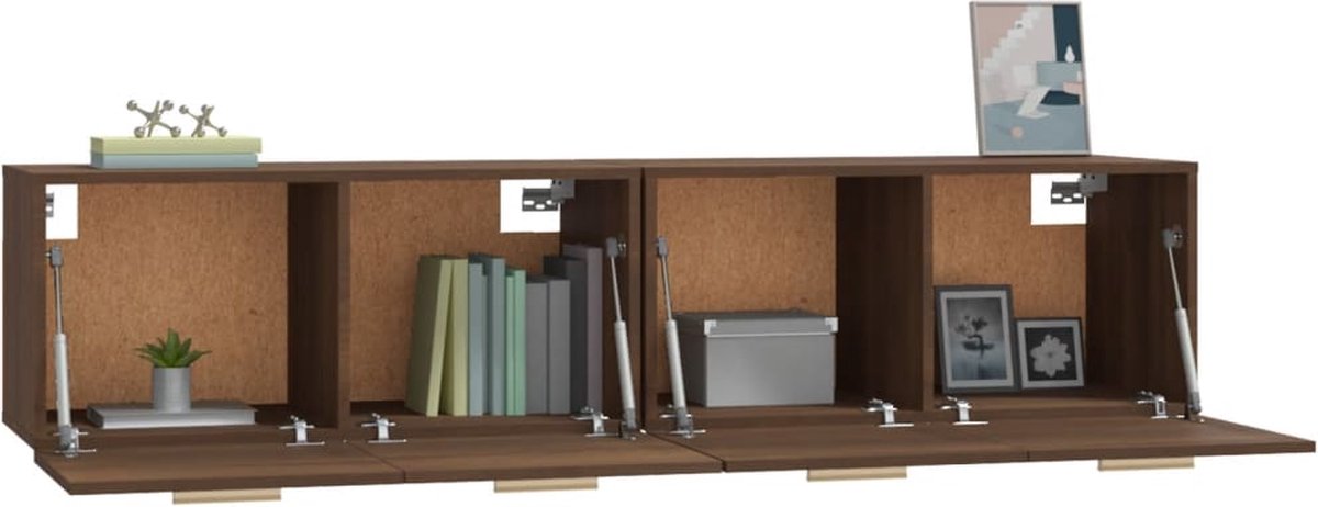 Vidaxl Wandkasten 2 St 80x35x36,5 Cm Bewerkt Houteikenkleurig - Bruin