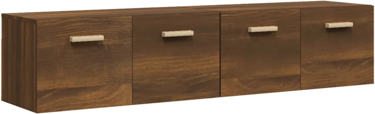 Vidaxl Wandkasten 2 St 80x35x36,5 Cm Bewerkt Houteikenkleurig - Bruin