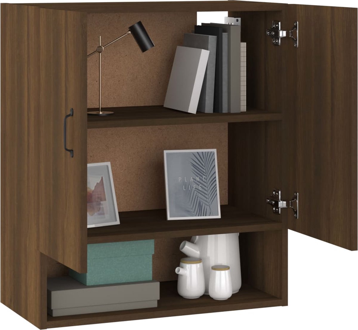 Vidaxl Wandkast 60x31x70 Cm Bewerkt Houteikenkleurig - Bruin