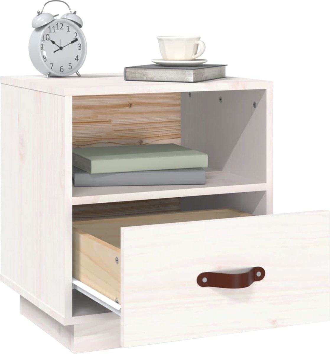 Vidaxl Nachtkastjes 2 St 40x34x45 Cm Massief Grenenhout Wit